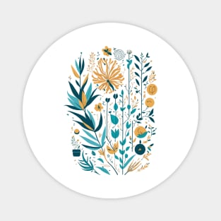 Bohemian Style Floral Shapes Magnet